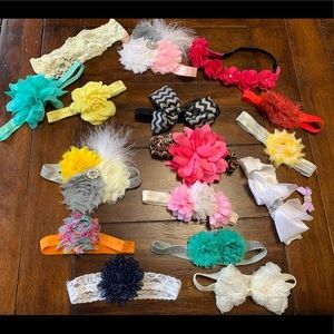16 Baby bow/headband bundle